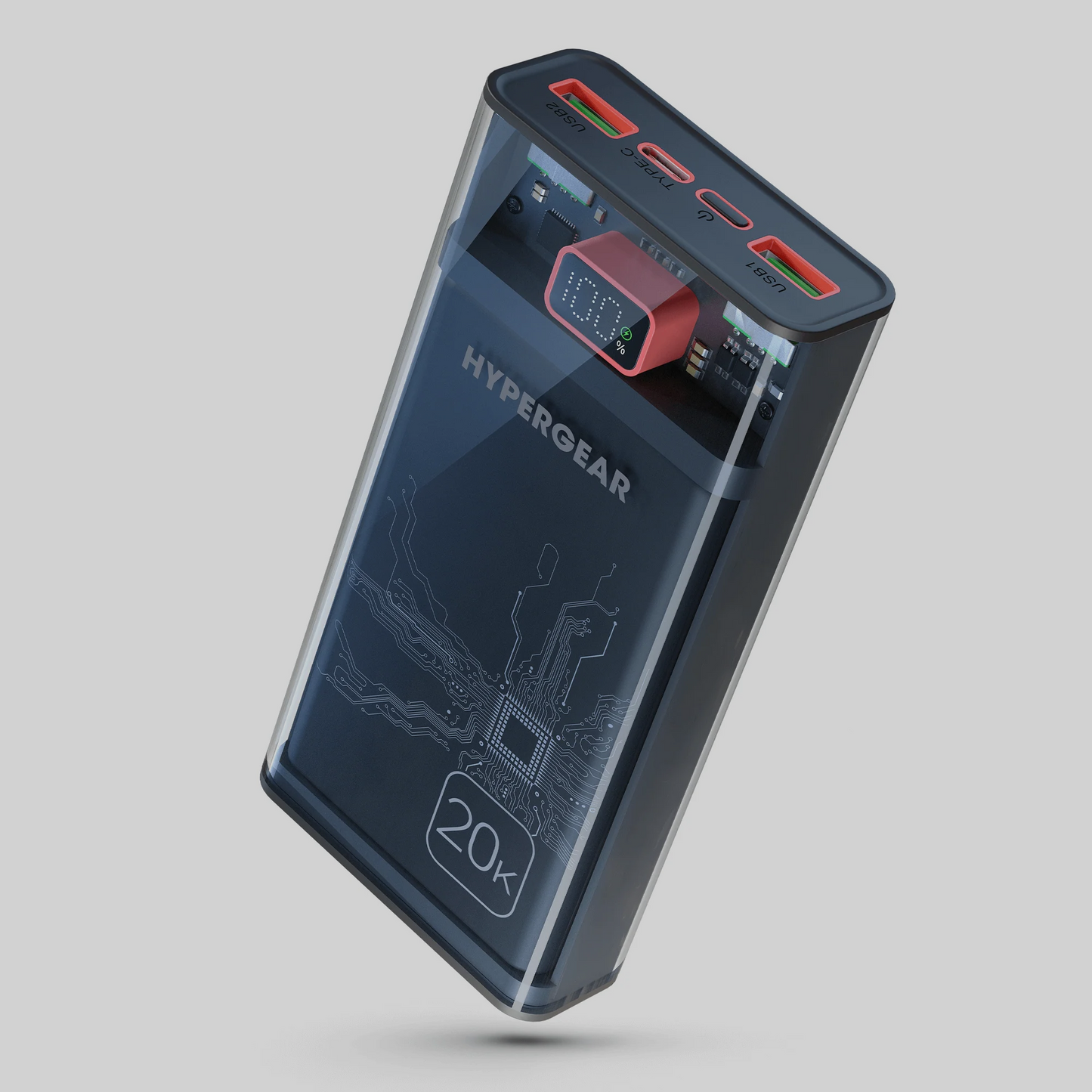yperGear ClearCharge XL 20000mAh Banco de energía PD transparente