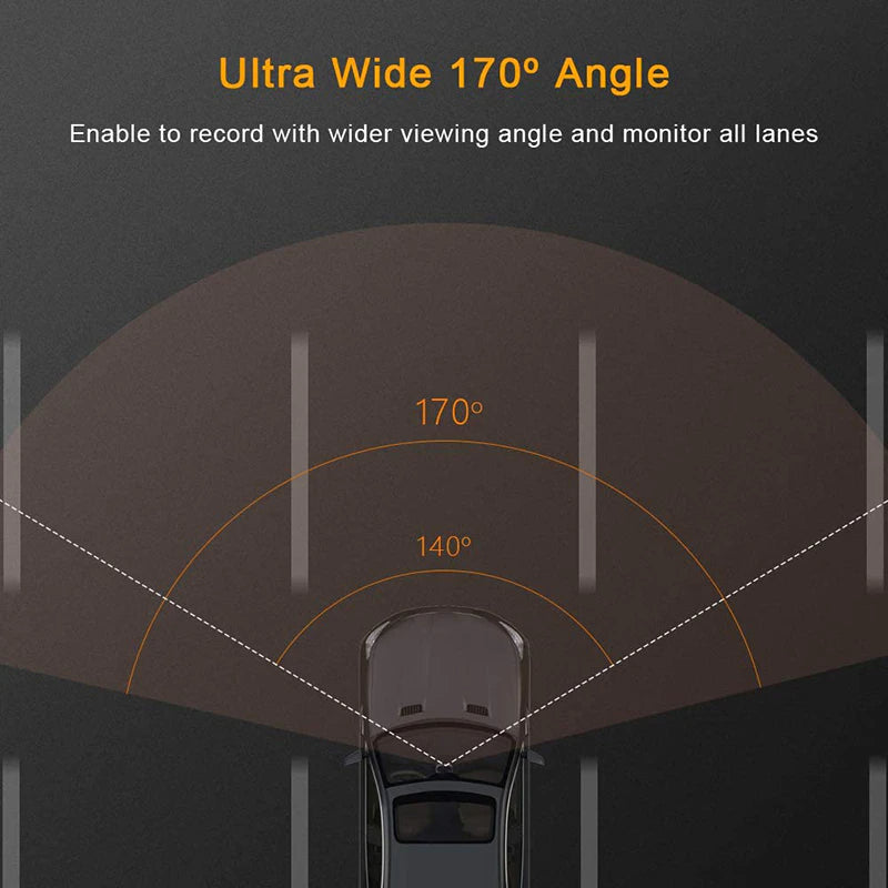 HD 1080P Coche Dual Lens Dash Cam 4" DVR Grabador Cámara delantera y trasera Visión nocturna