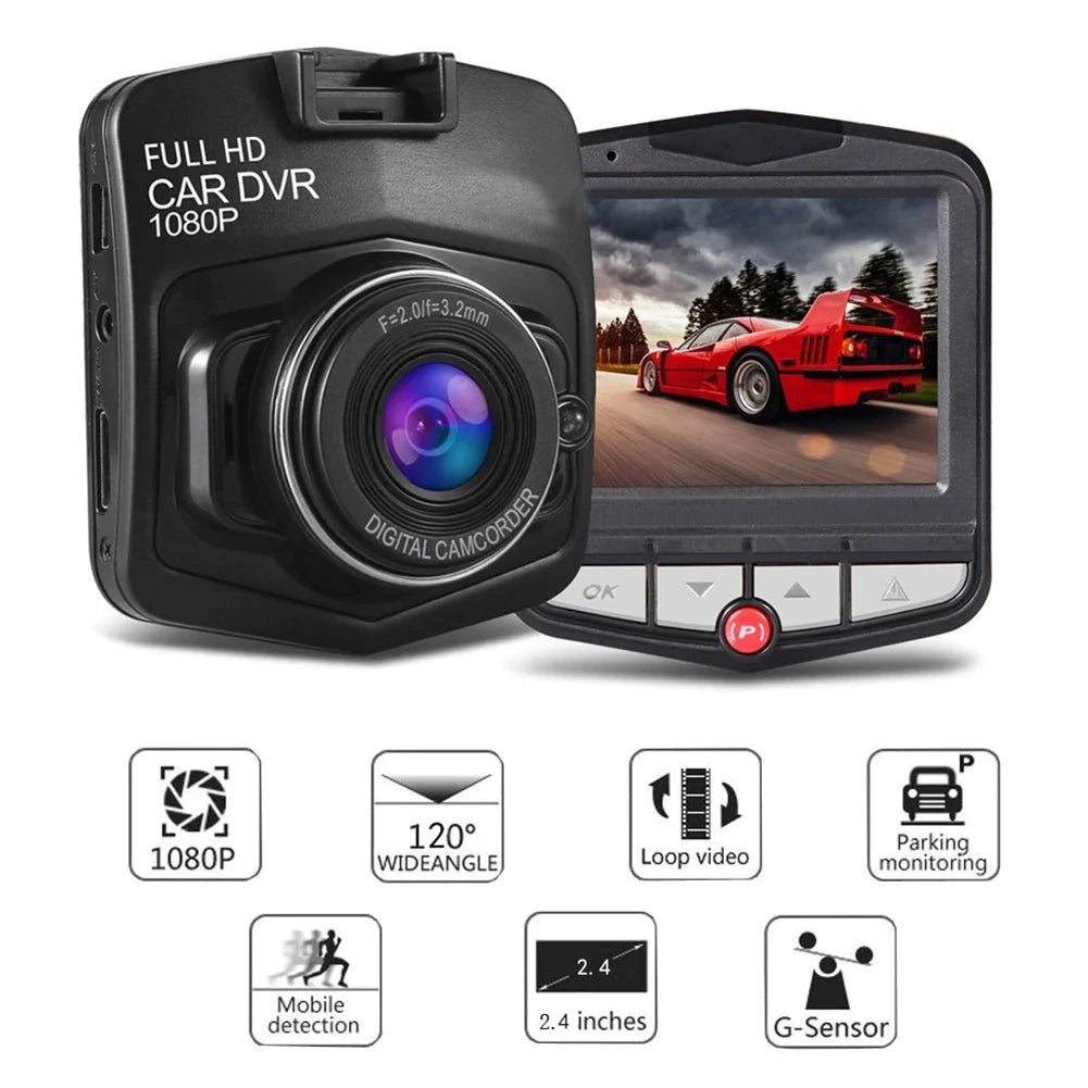 2.4 '' Full HD 1080P Dash Cam Car DVR Cámara delantera o trasera Visión nocturna Sensor G