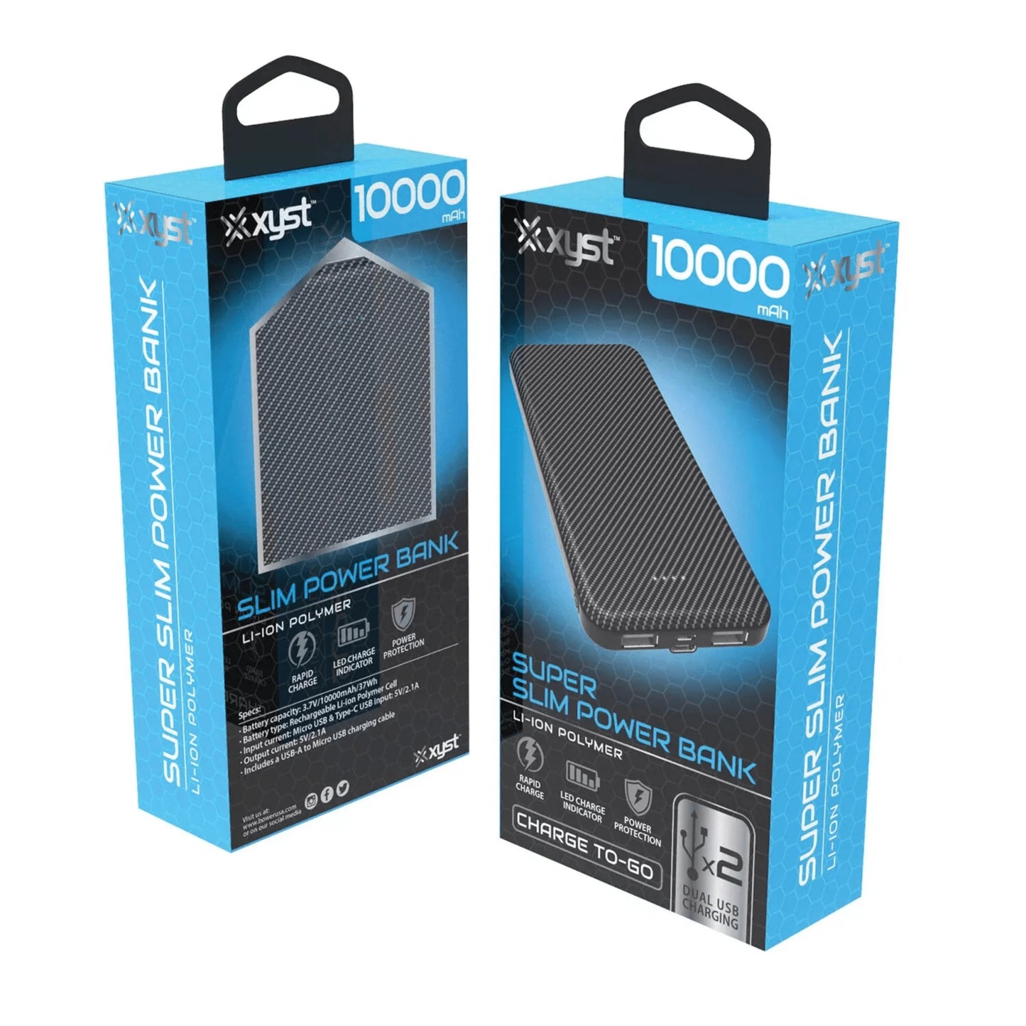 Batería portátil Xyst Super Slim 10000mAh – Energía rápida en cualquier lugar