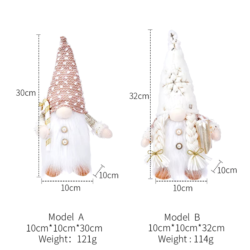 30Cm Glowing Gnome Christmas Decorations 2024 Faceless Plush Dolls Elf Home Ornaments Navidad New Year 2024 Gift