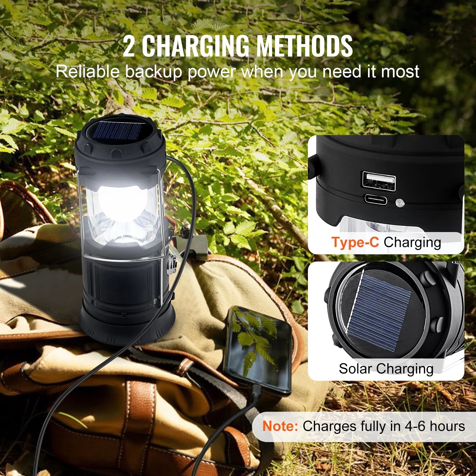 Linternas LED para acampar, portátiles, recargables, como banco de baterías, 4 unidades.