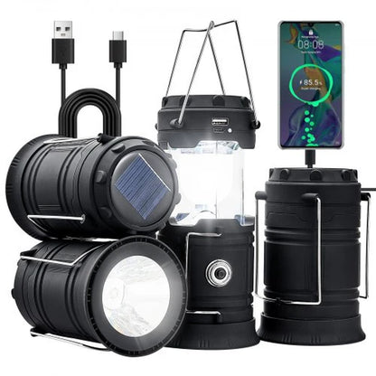 Linternas LED para acampar, portátiles, recargables, como banco de baterías, 4 unidades.